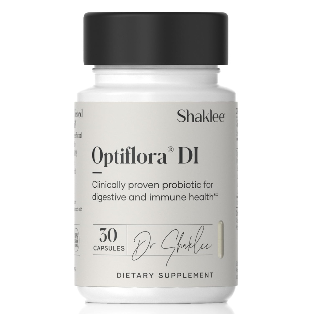 Shaklee - Optiflora® DI Probiotic -10 miliarde CFU - 4 tulpini bacteriene - Bifidobacterium lactis HN019TM - Suportă balanţa şi regularitatea florei intestinale - Gluten, Soy & Dairy Free - 30 capsule
