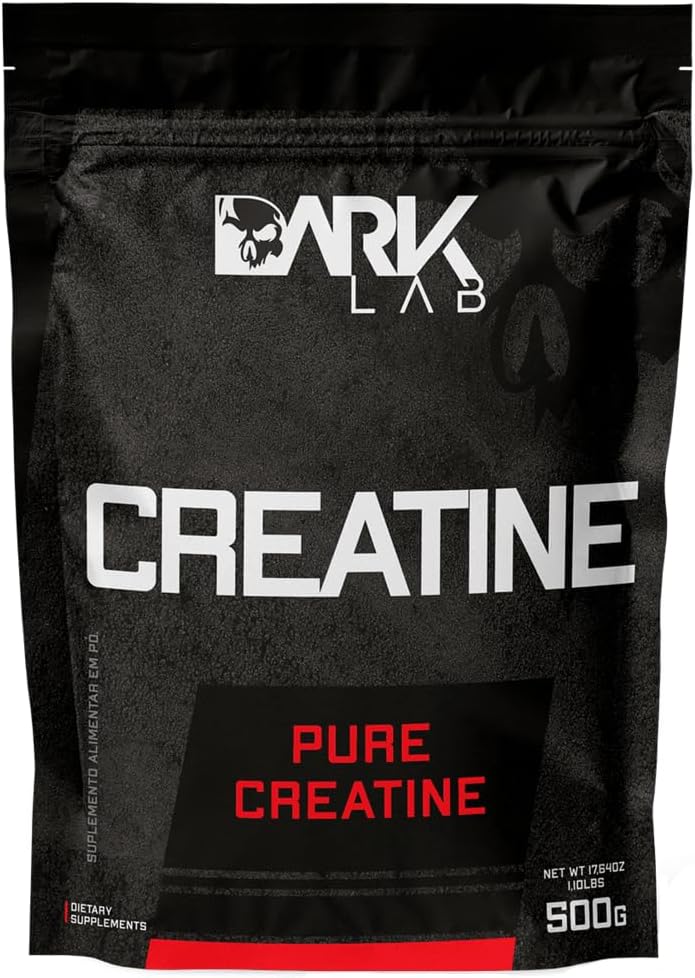 Dark Lab Creatin Monohidrat 166 Serviri, 100% Creatină pură 500g, Supliment pentru sprijin pentru construirea musculare, Creșterea forței, energie și îmbunătățirea performanței atletice