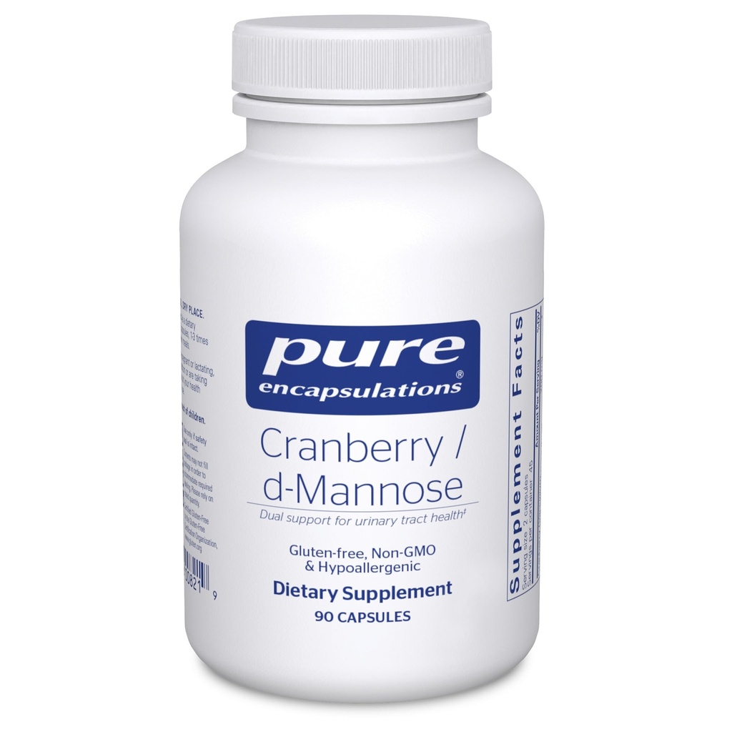 Pure Encapsulations Cranberry D-Mannose - Supports urinar Tract Health* - with Cranberry Fruit Solids - Vegan & Non-GMO Dietary Supplement - 90 Capsule