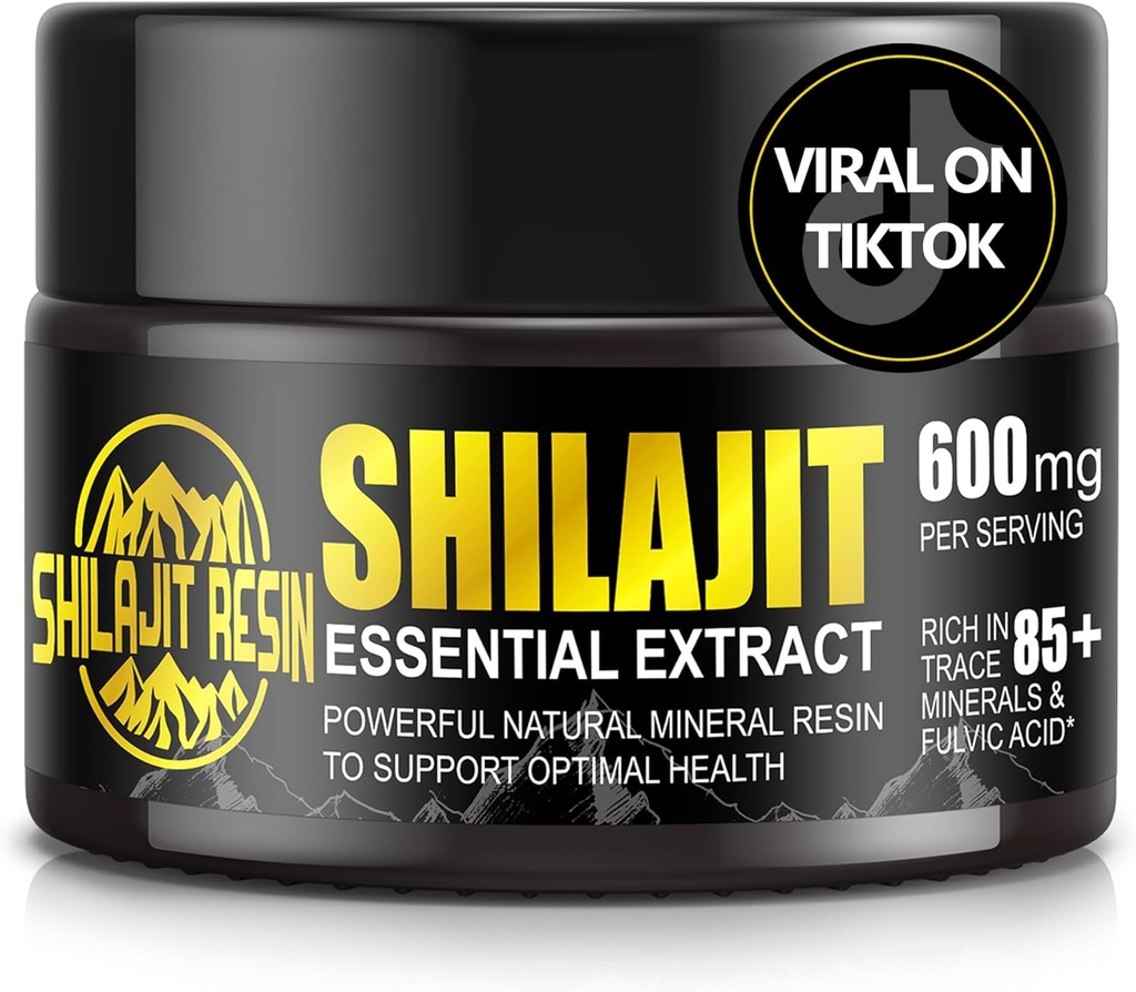 Boysea Shilajit Pure Himalayan Organic Shilajit Resin - Gold Grad 100% Shilajit Supliment - Natural Shilajit Resin cu 85+ Trace Minerale & Acid pelvian pentru Focus & Energy, Imunitate, 50 Grams