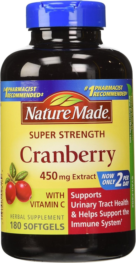 Natura făcut Cranberry 450mg Extract 180 Softgels