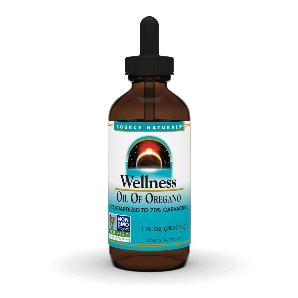 Sursa Naturals Wellness Ulei de Oregano, Standardizat la 70% Carvacrol* - 1 Fluid oz