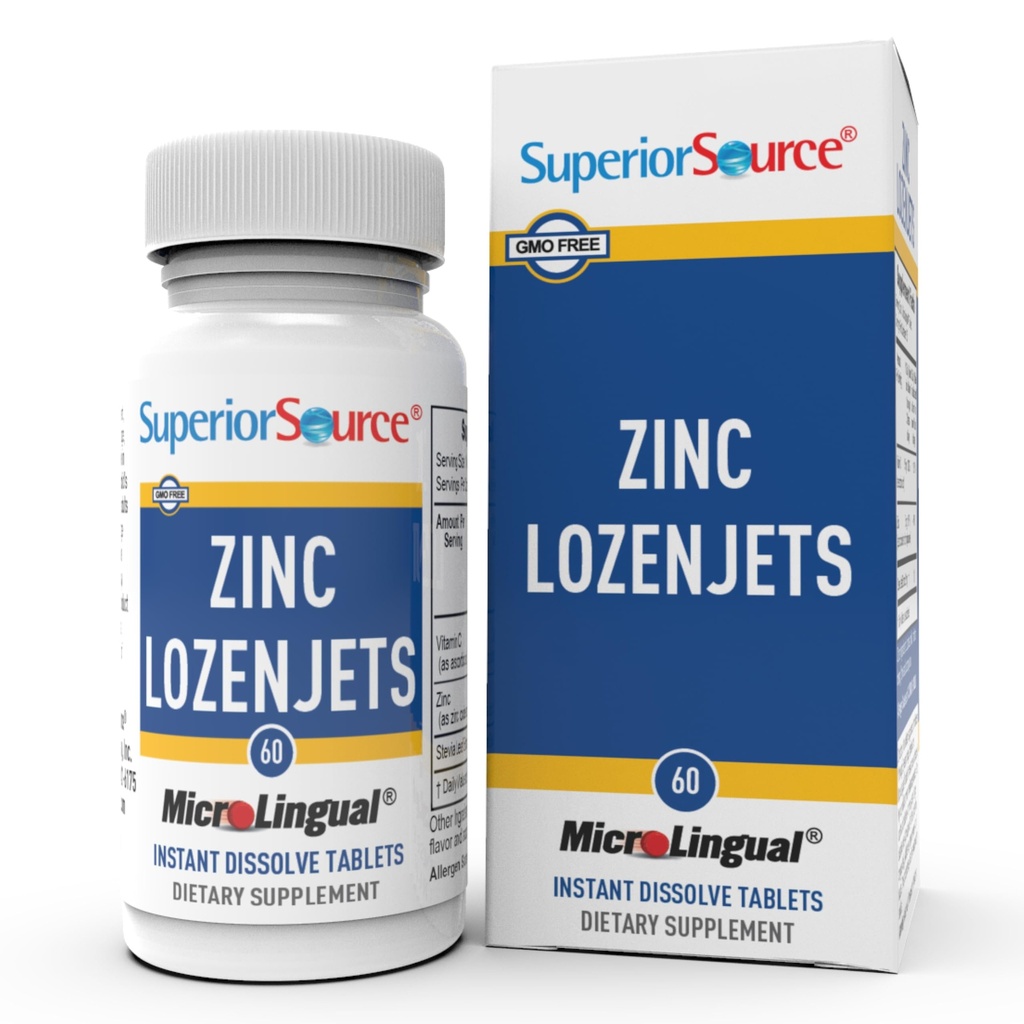 Lozenjeturi de zinc sursă superioară - Suplimentul de sprijin al sistemului imunitar - Trace Suplimentul mineral SIDA Sisteme și funcții - Supliment de zinc pentru femei și bărbați - 60 comprimate de dizolvare instantanee