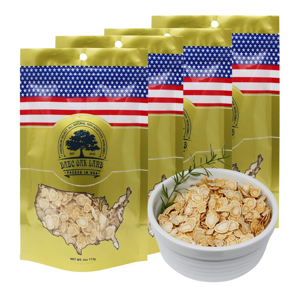 4 pungi de American Ginseng Felii din Wisconsin, DOL American Wisconsin Ginseng Felii rădăcină pentru ceai, energie pentru bărbați Femei Sănătate mintală Boosts Imunitate, Gluten gratuit, 