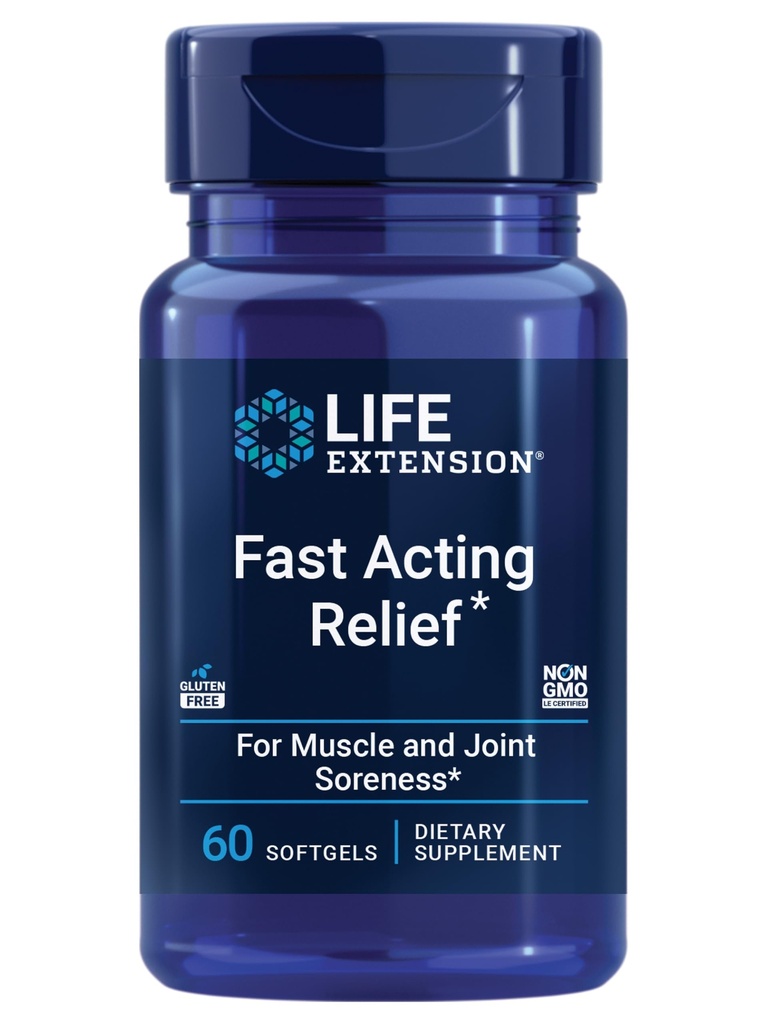 Extensie de viaţă Relief Acţionare rapidă, Seminţe Black Sesam, Turmeric, Boswellia, Supliment comun de sprijin, Relief rapid pentru disconfort în oase, articulaţii & musculare, Gluten-Free, non-GMO, 60 softgels