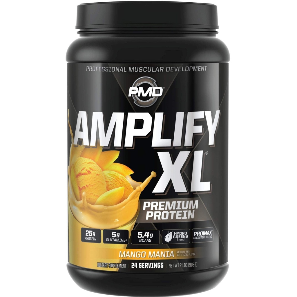 MPD Sports Amplifică XL Premium Whey Suplimentul de proteine Hidro Greens Blend - Glutamina și Whey Matrix de proteine cu Superfood pentru mușchi, rezistență și recuperare - Mania Mango (24 Serviri)
