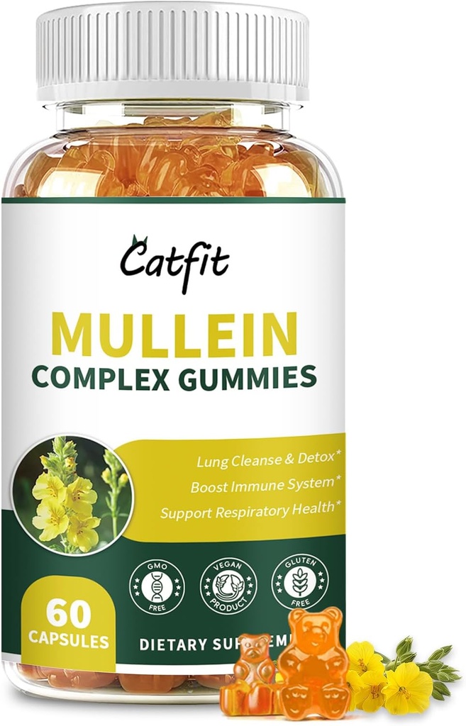 Catfit Mullein Gummies pentru Plămâni 