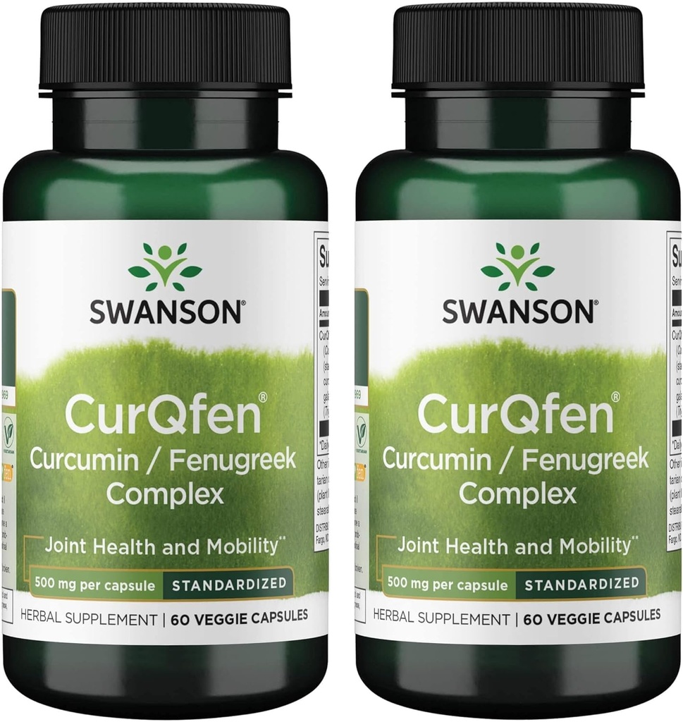 Swanson Controlled Release Curqfen Curcumin/Fenugreek Complex 60 Veg Capsule (2 ambalaj)