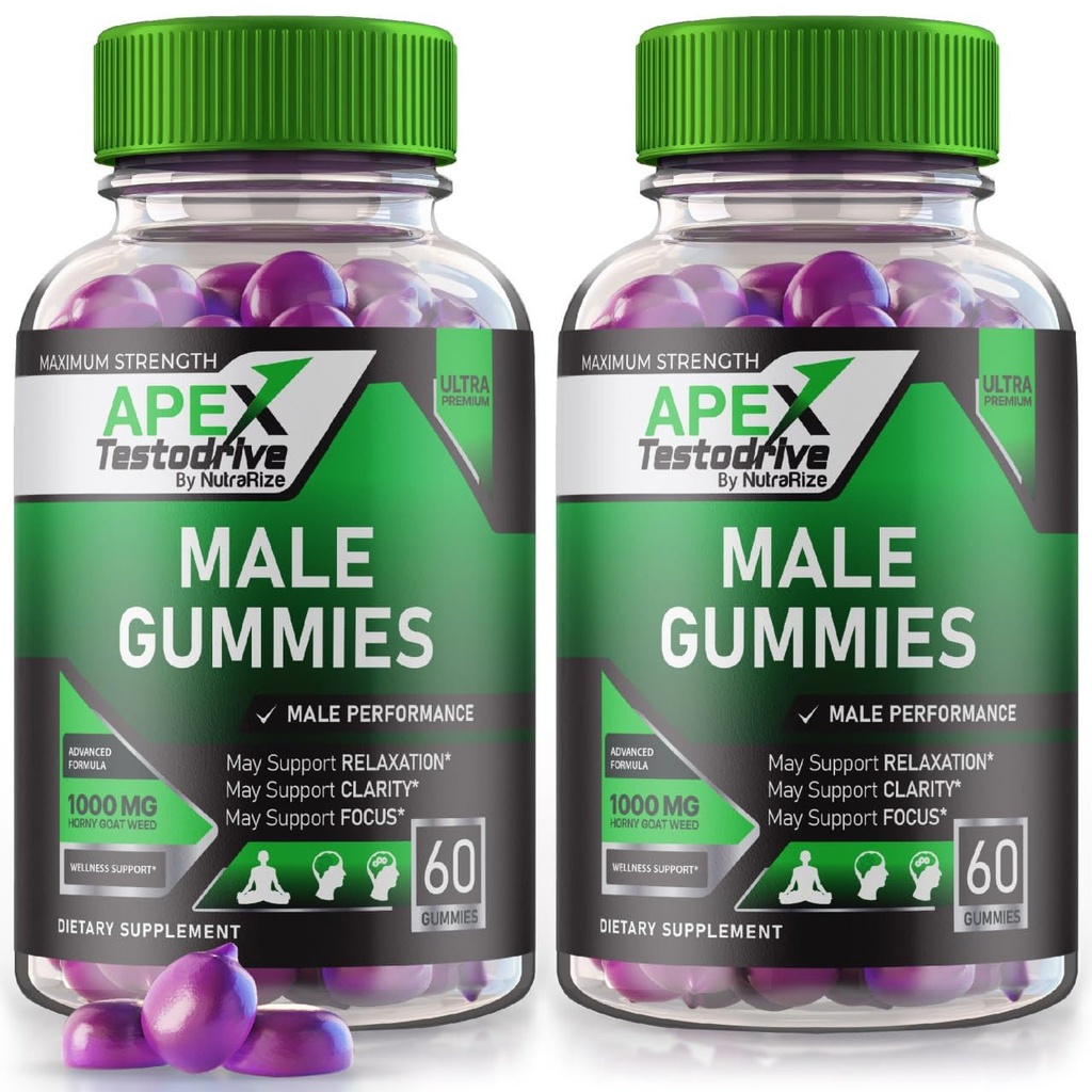 (2 Pack) Apex Testodrive, Apex Testodrive Supliment alimentar pentru bărbaţi, Apex Testodrive Won All-Natural Formula pentru wellness şi performanţă maximă, Apex Drive Gomitas Review (120 Gummes)