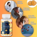 SOHM Turmeric Ginger Gummies cu ghimbir, 60 individuale înfăşurate, ajută la apariţia tulburărilor cutanate, susţine sănătatea articulară - Gume de aromă Pineapple pentru adulţi Bărbaţi şi femei