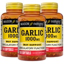 MASON NATURAL Ulei de usturoi 1000 mg, 300, Day Supply Softgels, Suportă funcţia normală de circulaţie, 3 ambalaj