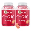 Qunol CoQ10 Gummies, CoQ10 100mg, Delicious Gummy Suplimente, Ajuta la sustinerea sanatatii inimii, Vegan, Gluten gratuit, Ultra mare absorbtie, 2 luni de aprovizionare (60 Conte, pachet de 2)
