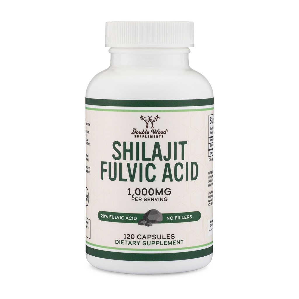 Silajit capsule pure Himalayan (20% supliment de acid fuzilic) 1000 mg de extract de Shilajit autentic per servire, 120 Conte (de mare în minerale Trace, fără Fillers) de lemn dublu