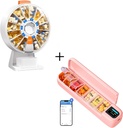 Daviky Pill Dispenser Daily, Large Pill Organizator, Automatical Pill Dispenser, Smart Pill Organizator cu Alarmă