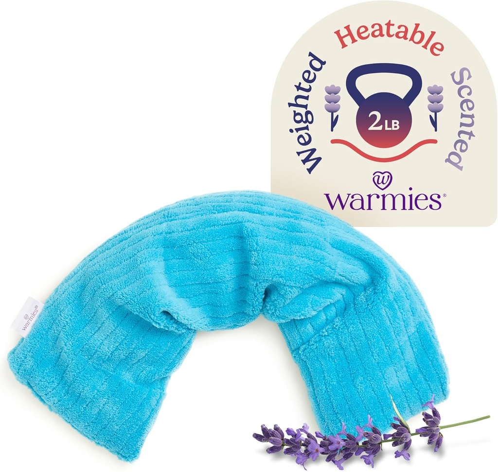 calduri Hot-Pak, Microwavable Neck Wrap - Încălzire și răcire Pad Plus pentru relaxare calmant - Greutate & Încălzire Neck Warmer cu parfumate Lavander - Microwave Heat Pad pentru dureri și dureri - albastru