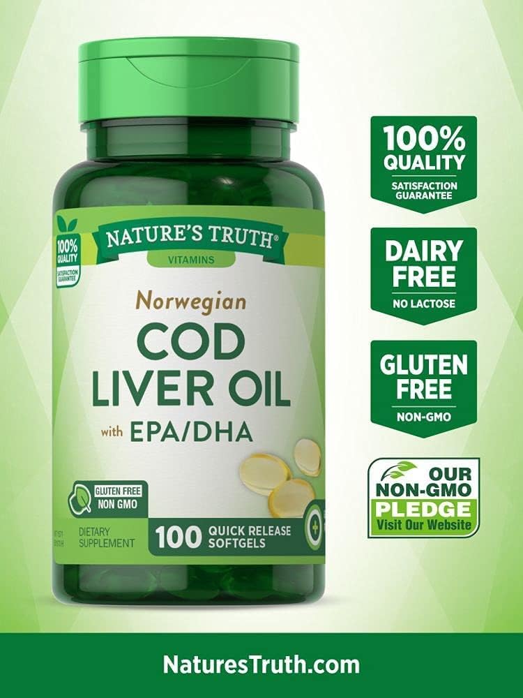 Adevărul Norvegiană Cod Ulei de ficat supliment alimentar - 100 Softgels, pachet de 6