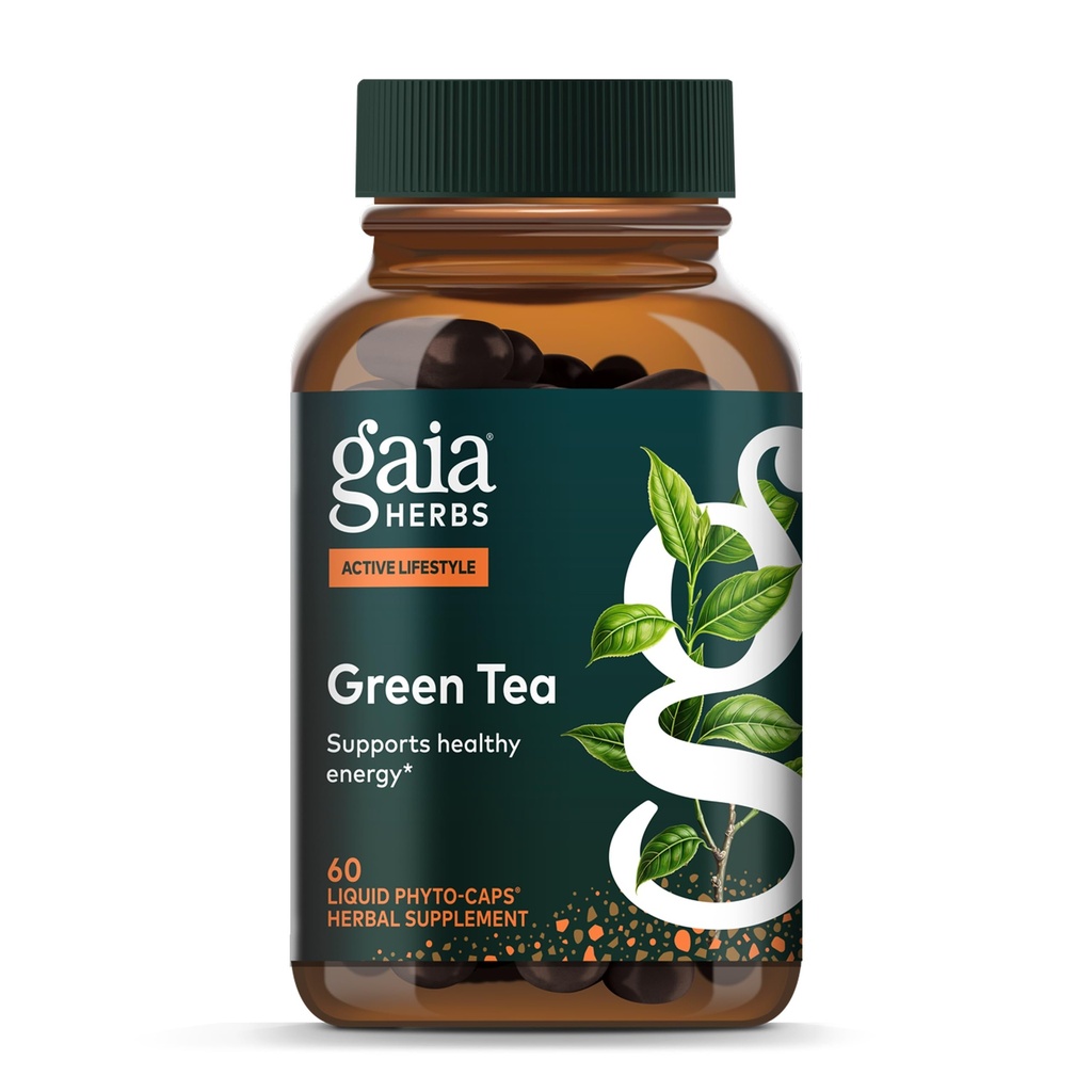 Gaia Herbs Ceai verde - Ajuta la mentinerea nivelului de greutate si energie sanatoasa* - cu Tea Leaf verde organic si extract - 60 Vegan lichid Fito-Capsule (15-Day Supply)