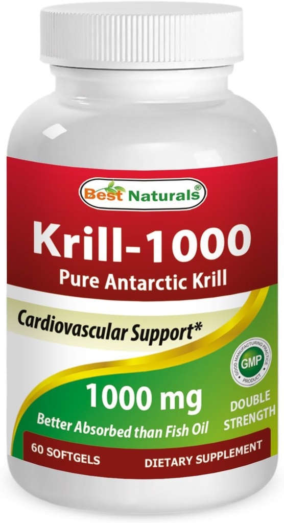 Cele mai bune naturale Krill ulei Soft Gel, 1000 mg, 60 Conte