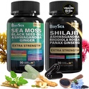 Boysea. Shilajit și Sea Moss Bundle- 90 Count - Sea Moss, Black Seed Oil, Ashwagandha, Ginger & Shilaj, Rhodiola Rosea, Toate în 1 Suplimente (1 PC)