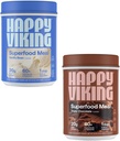 Happy Viking Vanilla and Chocolate Proteine Powder, by Venus Williams, 20G Proteine, Low Carb, Keto, Vegan, Gluten-Free, Superfoods, Complete Meal Support, 2 Canisters (24 oz. Fiecare)