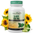 MoxyVites 5HTP 100mg Supliment, Plus B6, 5 HTP Alimente organice integrale - Cel mai bun Booster serotonina - non-GMO, 120 capsule Vegan
