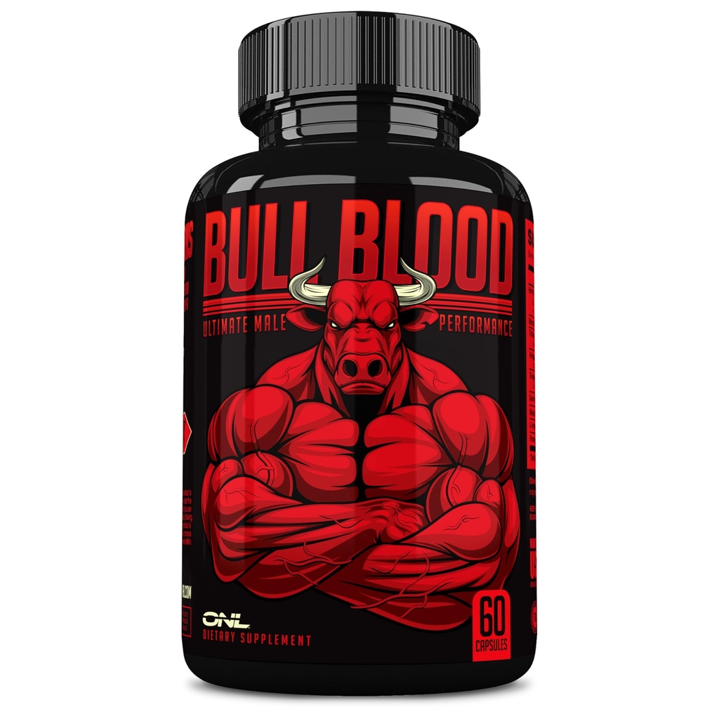 Testosteron Bull Blood Boosteron pentru bărbaţi - Testosteron Supliment pentru rezistenţă şi rezistenţă - Maca Root, Horny Goat buruieni, Tribulus Terrestris Extract & Tongkat Ali - Masculin Consolidarea Supliment - 60 Ct