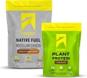 Ascens Casein Pudră de proteine Ciocolată Unt de arahide 2 lb și plantă Pulbere de proteine Ciocolată 18 Serviri