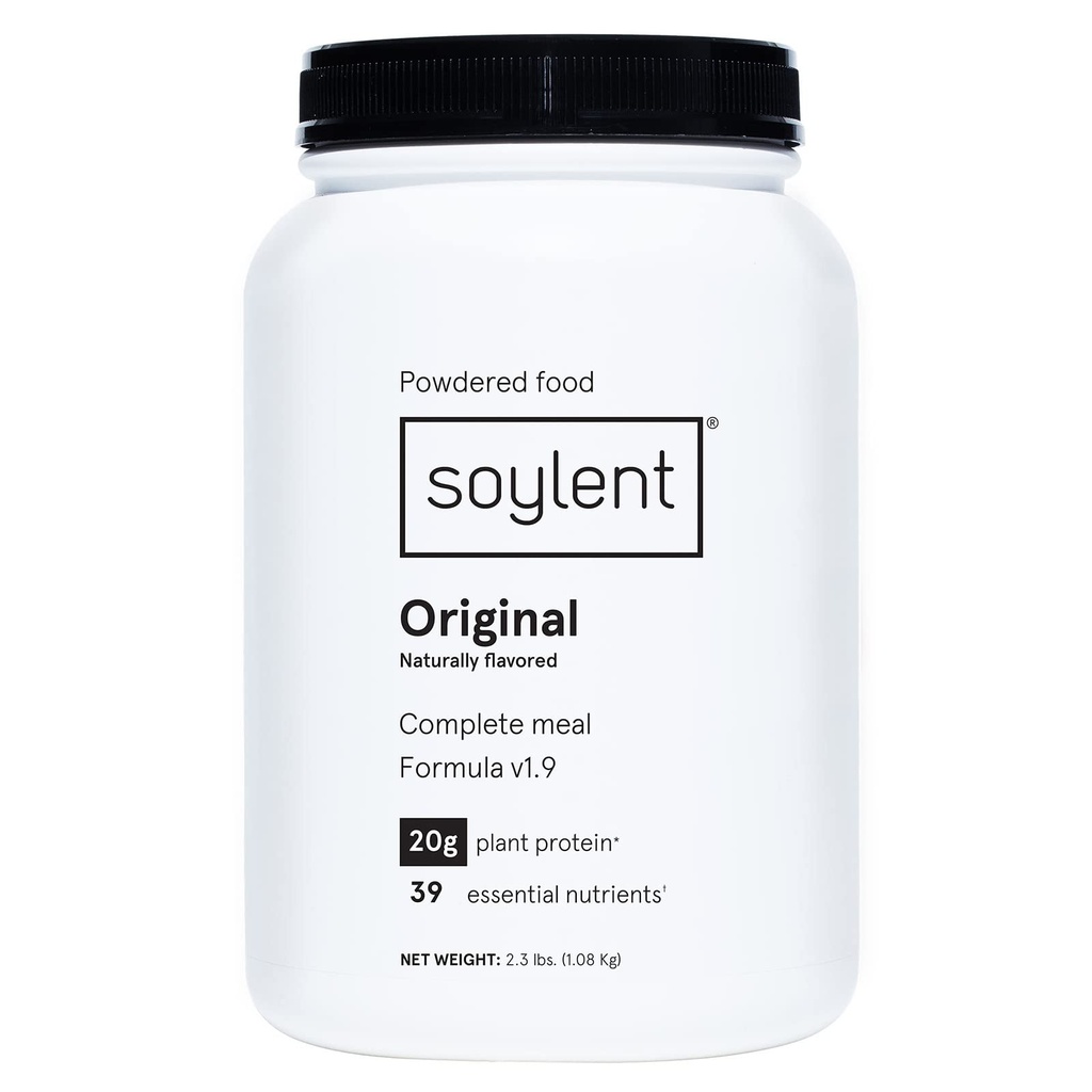 Soylent Complete Nutrition Masă de înlocuire Pulbere de proteine, Original - Plant pe bază de proteine Vegan, 39 Nutrienti esentiali - 36,8oz