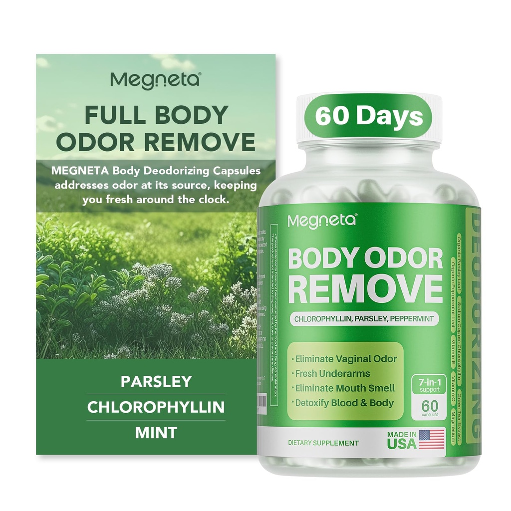 Body Deodorizing Supliment, Natural Odor de control pastile pentru bărbați și femei, Clorofile capsule pentru piele, respirație, și Gut Health (60 capsule)
