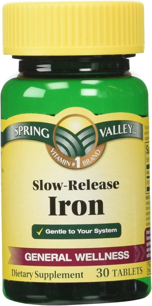 Spring Valley Slow Release Fier, 30 comprimate (1)
