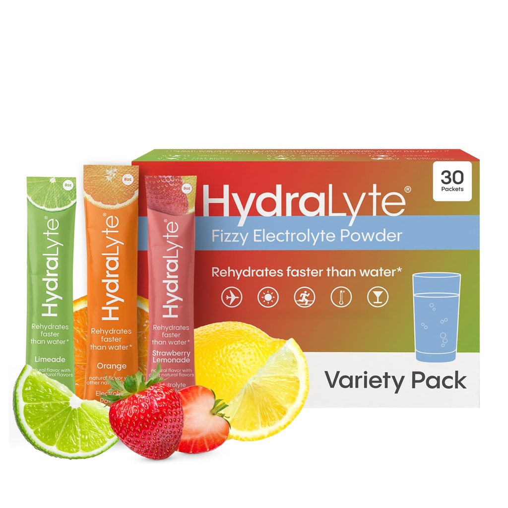 Hydralyte Low Sugar Rapid Rehidratare - Ușor Sparkling Electrolyte Pachete de pulbere, 8 oz Serveste 