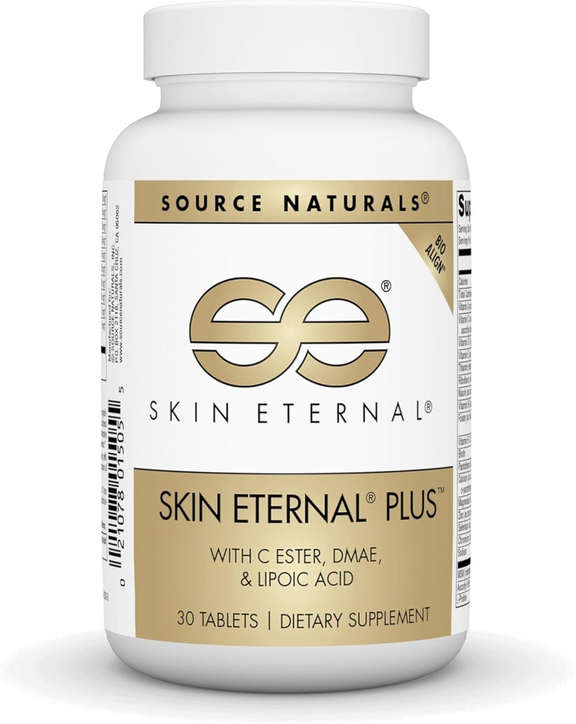Sursa Naturals Skin Eternal Plus, cu C Ester, DMAE, & Acid lipoic - 30 comprimate