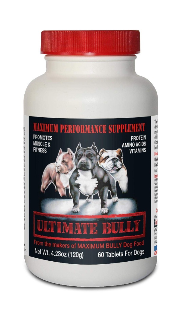 Ultimate Bully - Supliment canin de performanță maximă, 60 comprimate, Made in the USA