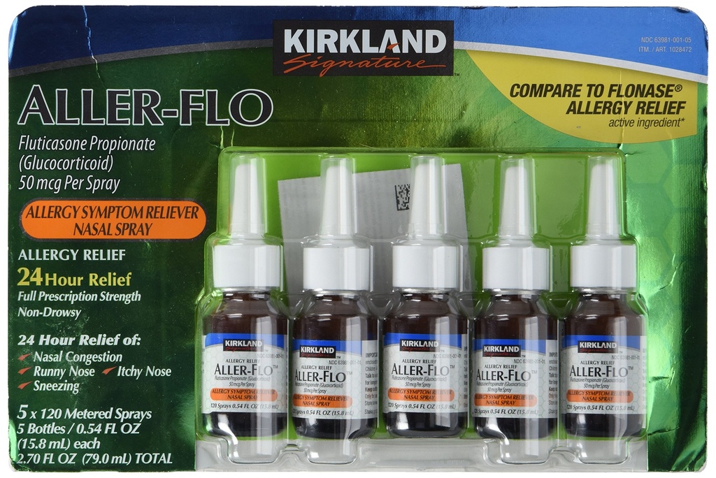 KIRKLAND SIGNATURE Kirkland Aller-Flo Fluticasone Propionat (Glucorticoid), 0,54 Fl Oz. (Pachetul 5)