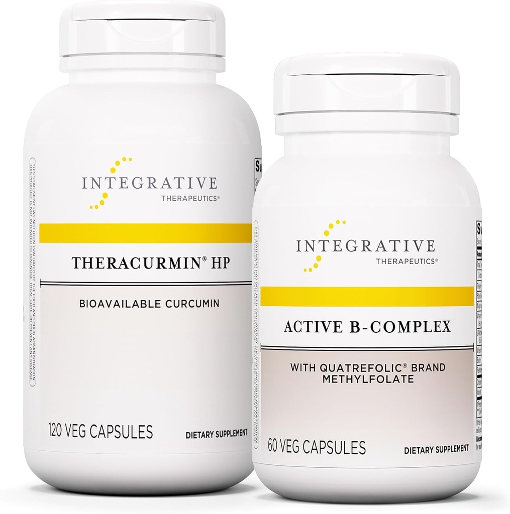 Terapologii integrate Bundle cu active B- Complex, 60 capsule & Theracurmin HP, 120 capsule - Active B-complex pentru a sprijini metabolismul energetic * - Theracurmin That's 27x More Biodisponibile *