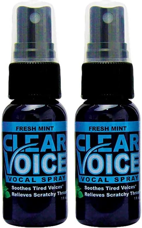 Clear Voice Oral Spray Spray Cântând Ușor Claritate Soothing Dampener Moisturizer Relief Vocal Eze Reductor Booster Tratamentul, Made in USA, Fresh Mint Flavor (2 Pack)