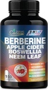Berberine Supliment cu Neem Leaf, Apple Cidru Oţet, VIT D3, E & More - 150 Capsule Suport pentru sistemul imunitar, Digestion & Global Health