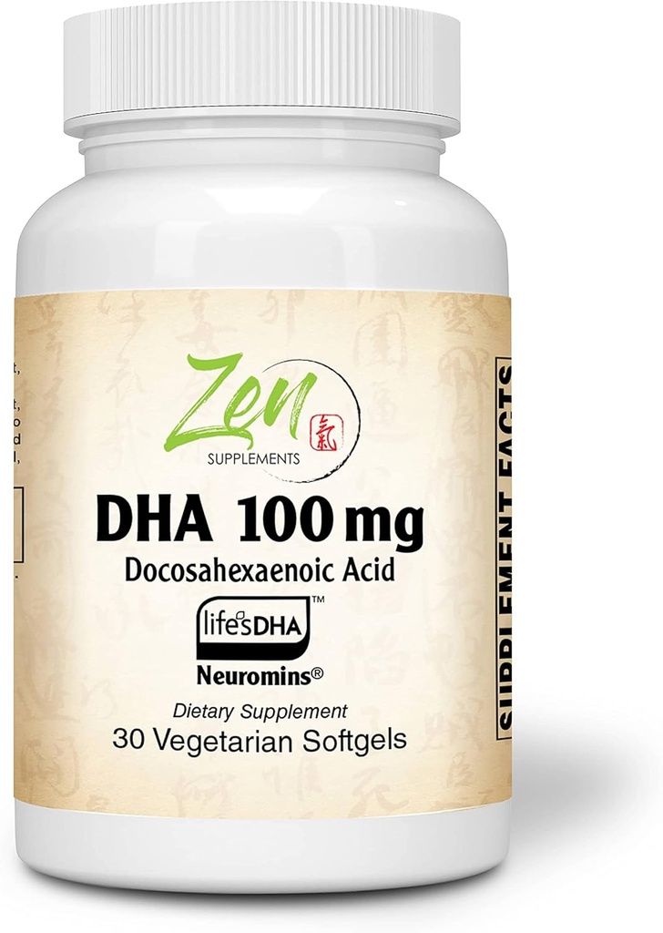 Suplimente Zen - Neuromins DHA 100 Mg - Vegan & Algae Supplement DHA Sursate Susţine sănătatea ochilor, Heart Health şi Optimal Wellness 30-Vegcaps