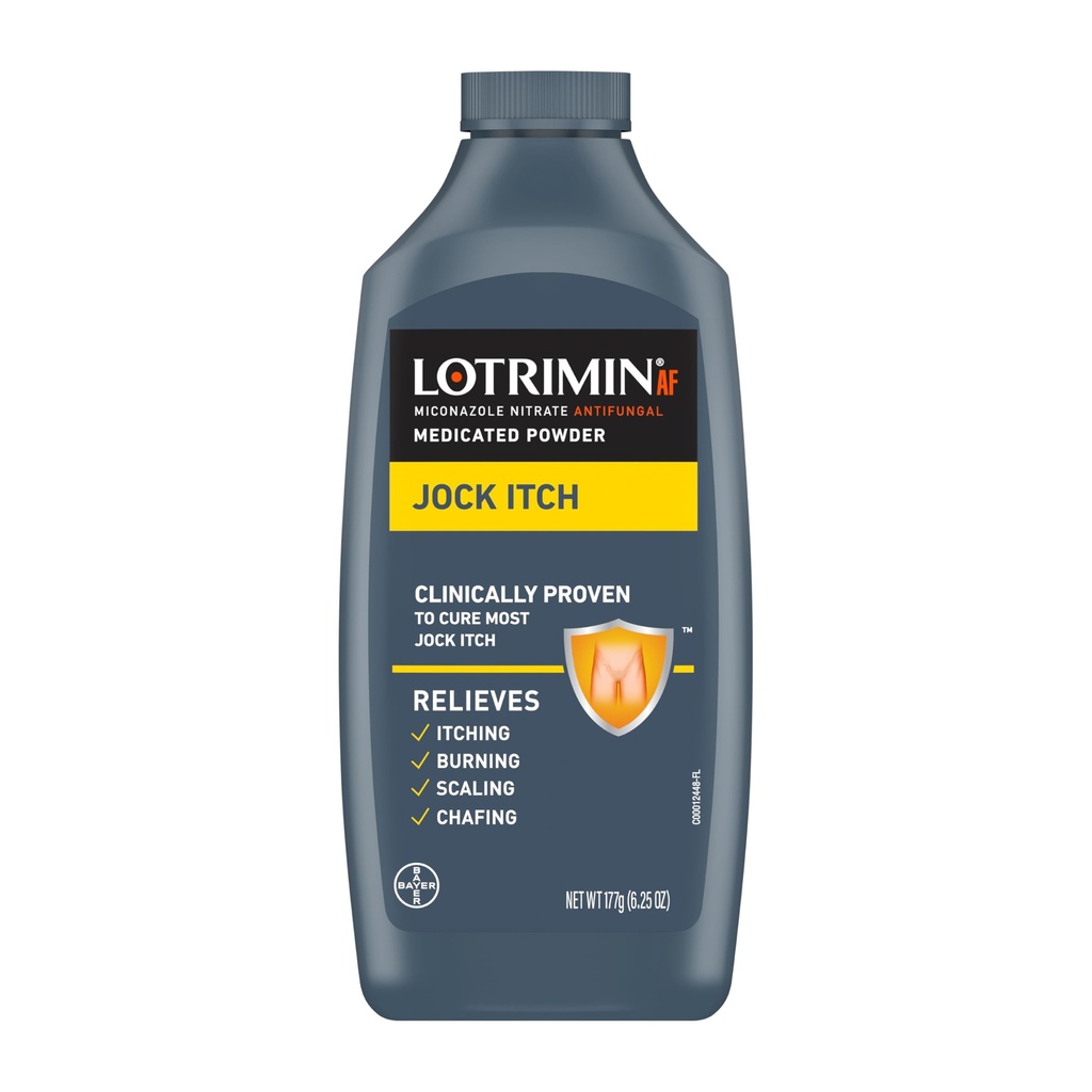 Lotrimin Antifungic Jock Itch Pulbere medicamentată cu Miconazol Nitrat, Jock Itch Tratamentul pentru bărbați, femei și copii peste vârsta de 2, 6.25 oz Sticla