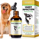Dog Yeast Infectie Tratamentul Infectiei , Infectie a Drojdiei Naturala Tratamentul pentru câini , Suportă Tratamentul infectiei urechii câinelui și alergie Mâncărime Reduce Inflamație , Imbunatatirea Haina & Piele , Aroma Bacon , 2 Fl Oz