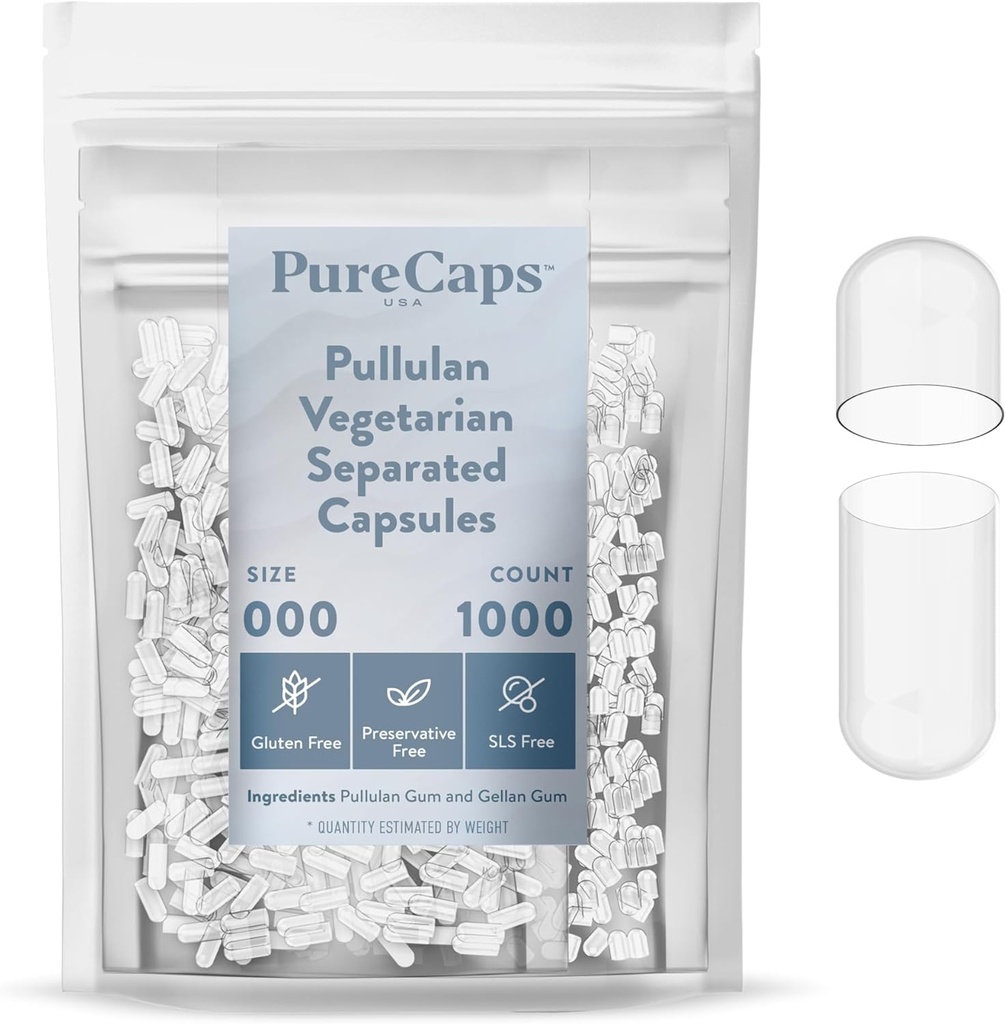 PureCaps Statele Unite ale Americii - gol Vegetarian pastile Vegan pullulan capsule dimensiunea 000 