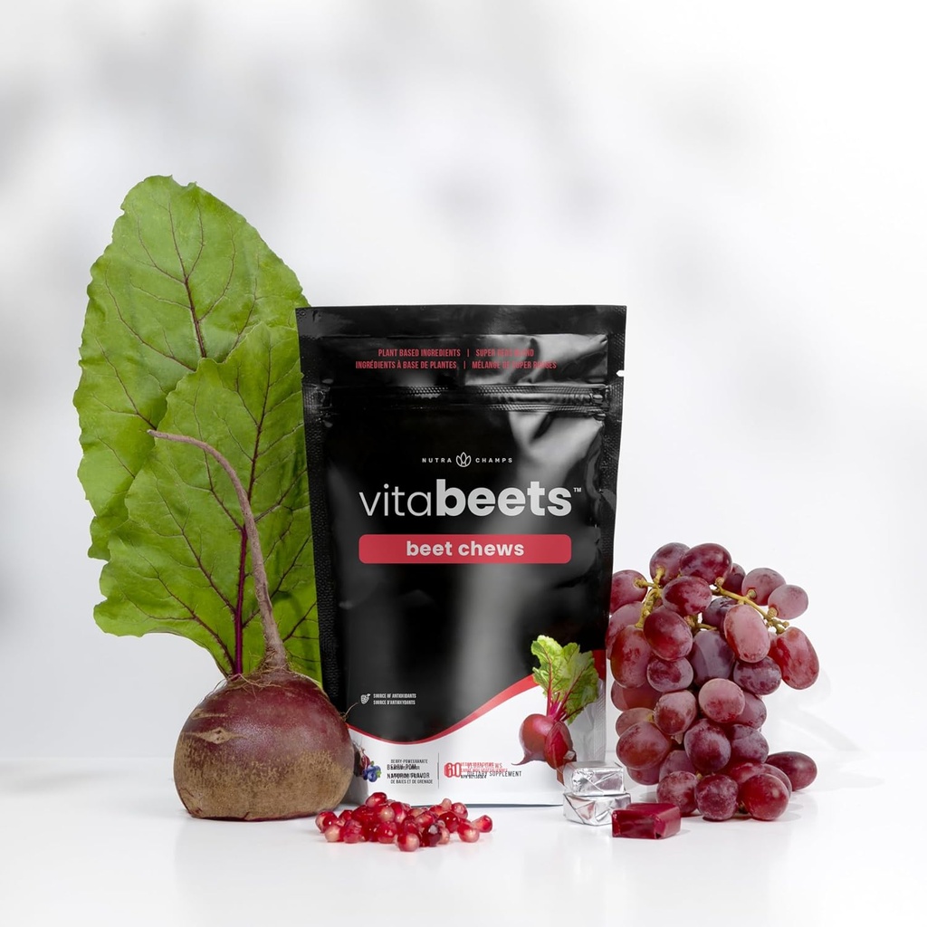 NutraChamps Sfeclă Chews - Potent 750mg Root Extract - Chews inima - sânge fluxul și de sprijin de circulatie - Super Reds Blend - Sfeclă Root Gumies Alternative - 60 Soft Chew