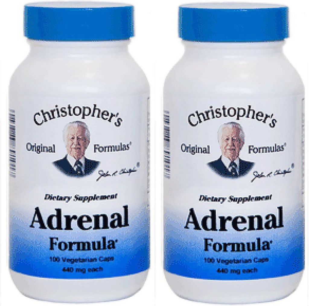 Christopher's Original Formulas Adrenal Formula for Stress Support - Adrenal Support Supplements - Natural Cortisol Manager - Pack of 2