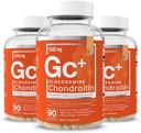 Elemente esenţiale Glucosamină Chondroitin MSM Boswellia Serrata Acid hialuronic Supliment comun Suport antioxidant pentru flexibilitate - 270 capsule (3 ambalaj)