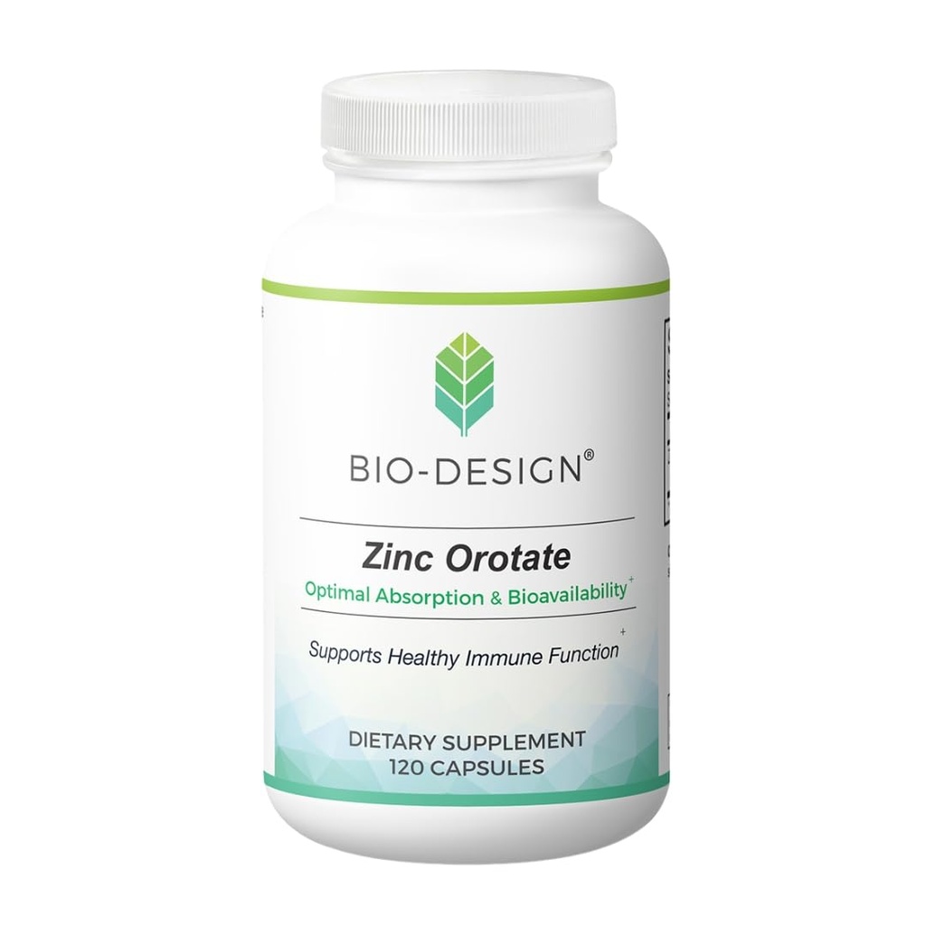 Orotat de zinc - Biodisponibil Supliment mineral Chelated - 20mg per capsulă - Sprijină sănătatea imună și metabolică - Vegan prietenos - 120 Capsule