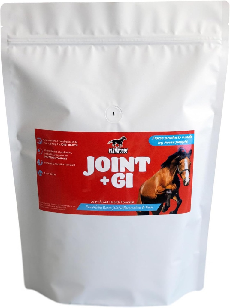Pennwoods joint + GI: Advanced Horse Supplement Blend for Joint & Gut Health, with Glucosamine, Chondroitin, MSM, Probiotics, Digestive Enzyme, Immune & Appetite Boost, 5lb Bag