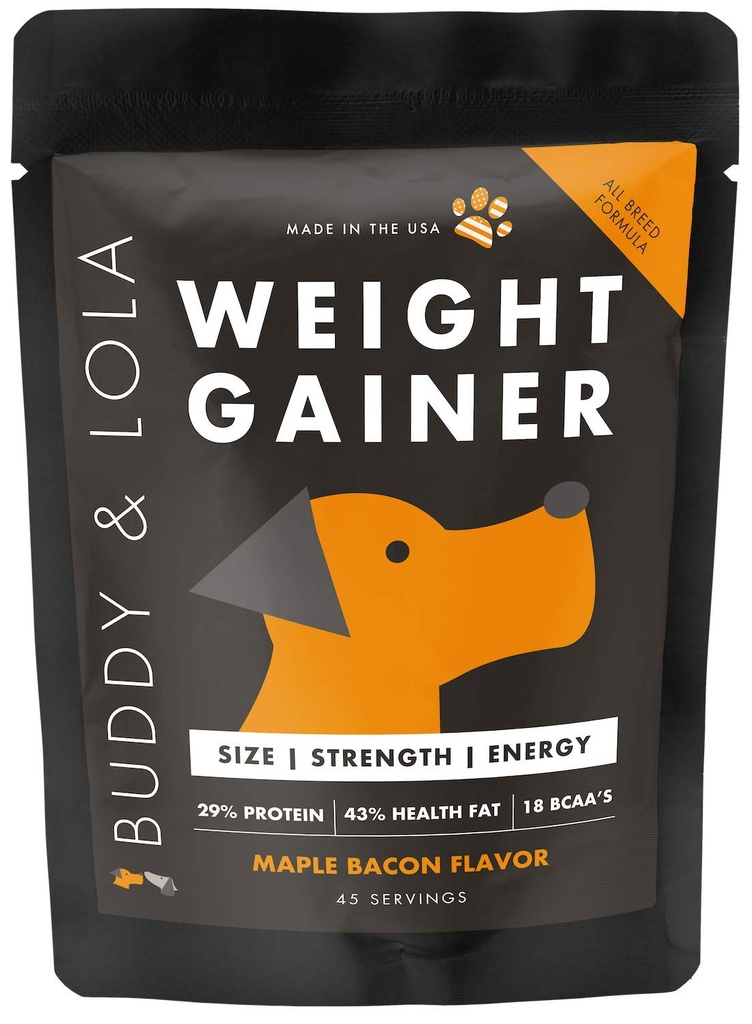 Buddy & Lola Dog Greutate Gainer - Dog Suplimentul pentru câştig în greutate - Dog Protien pulbere pentru Max Muscle Builder, supliment de înaltă calorie pentru toţi câinii & Breeds inc Bully. Pro Food Topper - Made in the USA