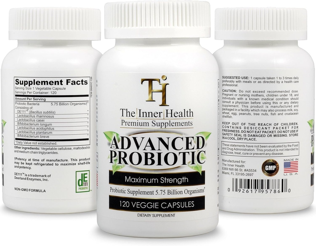 PROBIOTIC Supliment 5.75 Miliarde Organisme-Bacillus Subtilis Bifidobacterium Longum L.Acidophilus L.Rhamnosus L.Plantarum-120 Caps
