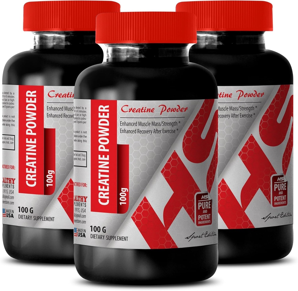 Body Builder pentru bărbați - CREATINE Powder 100G - Creatine Bulk - 3 flacon (Powder)