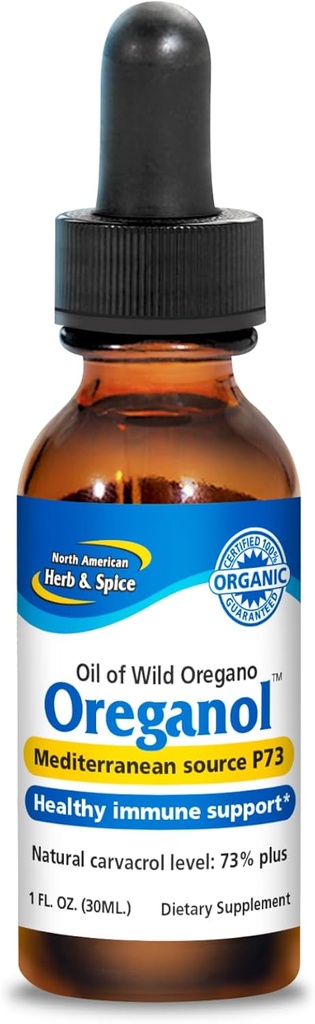 NORD AMERICAN HERB & SPICE Oreganol - 1 fl oz, Pack of 2 - Unprocesed, Wild, Organic Oregano Oregano Oleganol - Mediterranean Source P73 - Non-GMO - 864 Total Servings